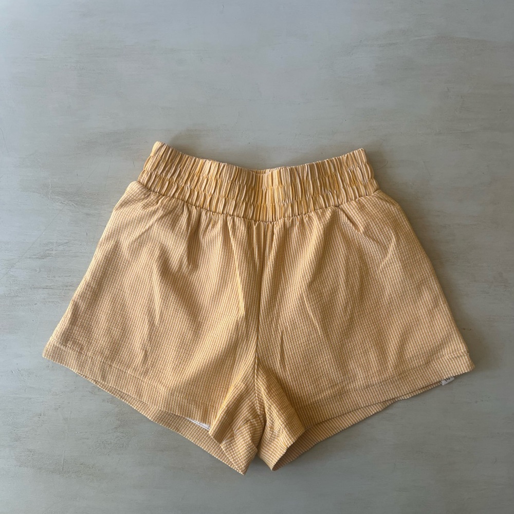 FIVE Dancewear yellow seersucker shorts